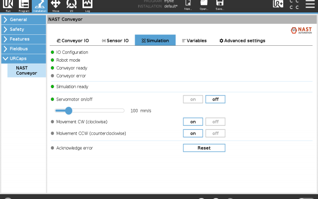 UI/UX Universal Robots URCap