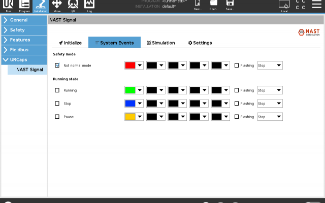 UI/UX Universal Robots URCap